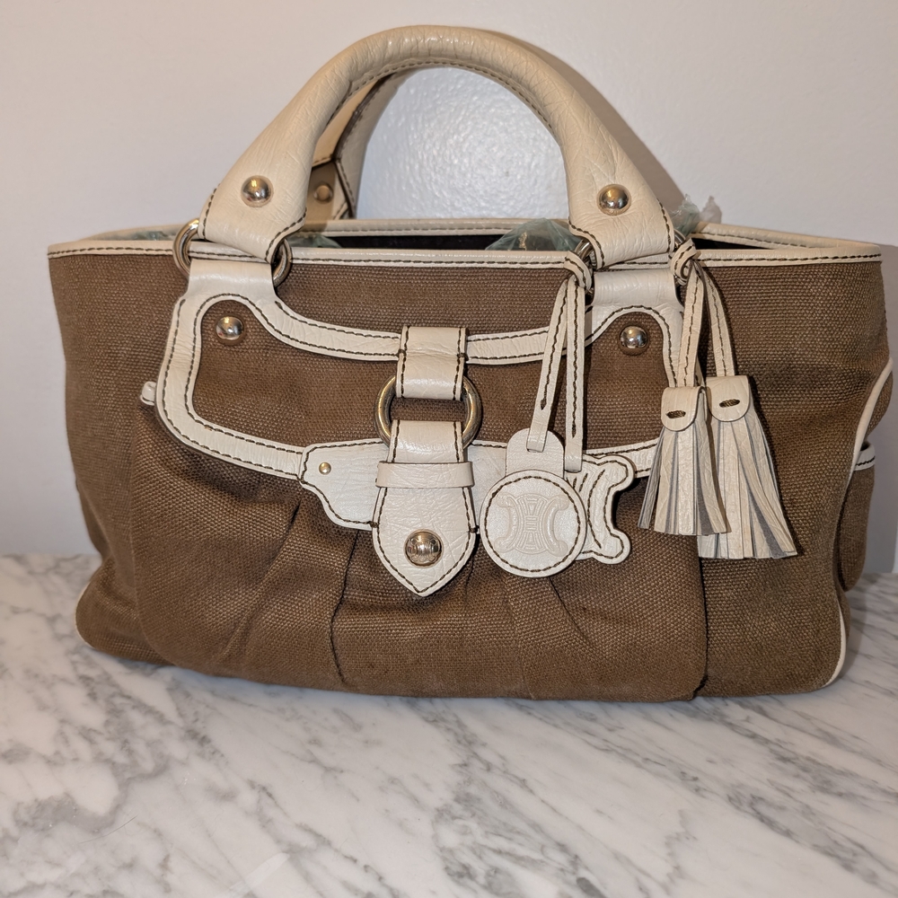 Celine Brown and Cream Boogie Bag